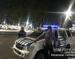 Antisipasi Kriminalitas Polsek Tambaksari Lakukan Patroli Malam