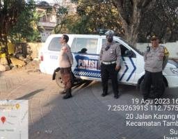 Polsek Tambaksari Bersama 3 Pilar Lakukan Patroli Antisipasi Judi Burung Di Jalan Karang Gayam