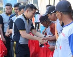 Kapolres Nganjuk Ajak Sarapan Bersama Ratusan anggota Paguyuban Tukang Becak