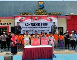 OPS Tumpas Narkoba Semeru 2023, Polres Bangkalan Amankan 17 Orang Tersangka