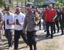 Polres Nganjuk Bersama Forkopimda Tanam Pohon Sebagai Rangkaian Peringatan Hari Kemerdekaan RI ke 78