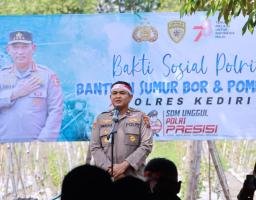 Antisipasi Dampak El Nino, Polres Kediri Beri Bantuan Sumur Bor dan Pompa Air Untuk Warga Gurah