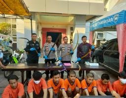 Kembali Berulah, 7 Anggota Gengster di Surabaya Ditangkap Polisi