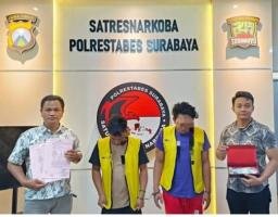 Satresnarkoba Polrestabes Surabaya Amankan Kakak Adik Edarkan Narkoba