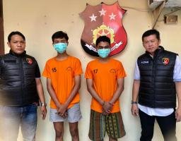 Unit Reskrim Polsek Genteng berhasil mengamankan 2 orang pemuda Gengster