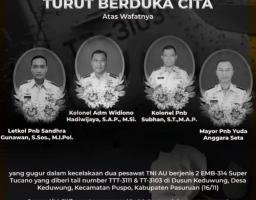 Gubernur Khofifah Turut Berduka Cita Atas Musibah Jatuhnya Dua Pesawat TNI AU Super Tucano