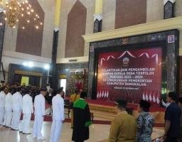 Bersama Forkopimda, Kapolres Bangkalan Hadiri Pelantikan Kades Periode 2023-2029