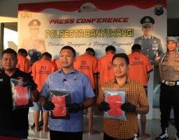 Polresta Banyuwangi Berhasil Amankan 8 ABG Diduga Pelaku Pengeroyokan di Taman Sritanjung 