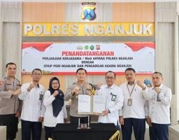 Kapolres Nganjuk Tingkatkan Sinergi Melalui Penandatanganan MoU dengan STKIP PGRI dan Pengadilan Agama”