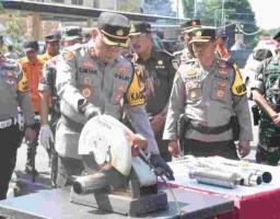 Polres Bondowoso Mengadakan Confrensi Pres Reales, Akhir Tahun Pemusnahan Barang Bukti