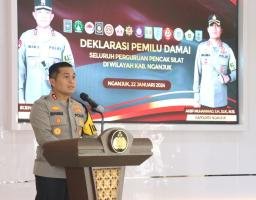 Deklasari Pemilu Damai Kelompok Perguruan Silat di Nganjuk