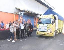 Kapolres Bondowoso Bersama Forkopimda Melepas Pendistribusian Logistik Dalam Pemilu 2024