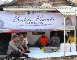 Polisi Peduli, Polres Probolinggo Kota Gelar Kegiatan Bedah Rumah 