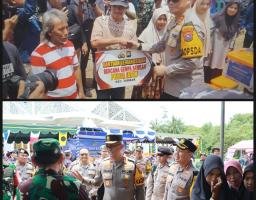 Kapolda Jatim Dampingi Kepala Staf TNI AL Serahkan Bansos Untuk Warga Bawean yang Terdampak Gempa