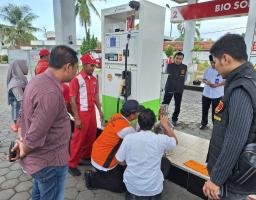 Pastikan Keakuratan Pengisian, Tim Gabungan Polresta Banyuwangi Sidak SPBU