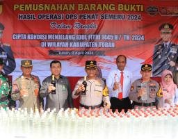 Polres Tuban Gelar Pemusnahan Barang Bukti Operasi Pekat Semeru 2024