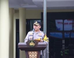 Kapolres Nganjuk Pimpin Apel Kesiapan Pengamanan Malam Takbir dan Idul Fitri 1445H/2024M