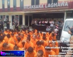 Kasus Penyakit Masyarakat Hasil Operasi Semeru 2024, Polres Tanjung Perak Tangkap 60 Orang