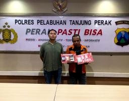 Polres Pelabuhan Tanjung Perak Berhasil Mengamankan Seorang Sopir Diduga Edarkan Sabu.