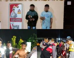 Patroli Skala Besar Polsek jajaran dan Satsamapta Polres Nganjuk Jaring Dua Pemuda yang Kedapatan bawa Pil Dobel L