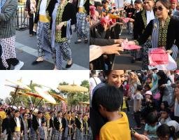 Kapolres Nganjuk Didampingi Ibu Anggun Muhammad Antusias mengikuti rangkaian Acara Boyong Noto Projo Kabupaten Nganjuk ke-144