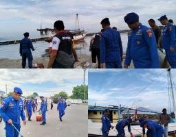 World Ocean Day, Satpolairud Bersama Masyarakat Bersihkan Pantai Situbondo