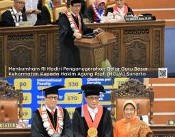 Menkumham RI Hadiri Penganugerahan Gelar Guru Besar Kehormatan Kepada Hakim Agung Prof. (HCUA) Sunarto