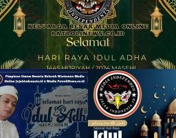 Pimpinan Umum Beserta Seluruh Wartawan Media Online Jejakindonesia.id & Media PatroliNews.co.id Mengucapkan Selamat Hari Raya Idul Adha 1445 H / 2024 M