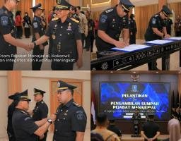 Lantik Enam Pejabat Manajerial, Kakanwil Harapkan Integritas dan Kualitas Meningkat