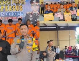 Polresta Sidoarjo Amankan Sembilan Tersangka Pengedar Sabu