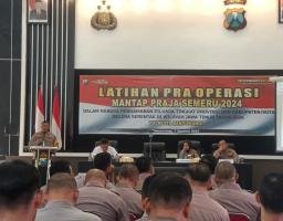 Siap Kawal Pilkada 2024 Polresta Banyuwangi Gelar Latpraops Mantap Praja Semeru