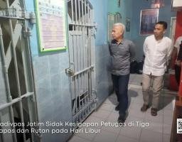Kadivpas Jatim Sidak Kesigapan Petugas di Tiga Lapas Dan Rutan pada Hari Libur