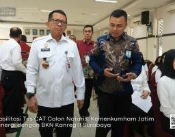 Fasilitasi Tes CAT Calon Notaris, Kemenkumham Jatim Sinergi dengan BKN Kanreg II Surabaya
