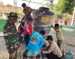 Sinergitas 3 Pilar, Polres Bondowoso Bantu Air Bersih Untuk Warga Desa Keprak