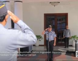 Kakanwil Kemenkumham Jatim Ingatkan Jajaran Hadapi Transisi Kementerian