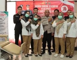 Donor Darah Bersama, Polres Nganjuk Gandeng Wartawan