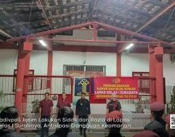 Kadivpas Jatim Lakukan Sidak dan Razia di Lapas Kelas I Surabaya, Antisipasi Gangguan Keamanan