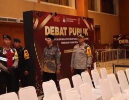 Polres Kediri Kota Terjunkan Ratusan Personel, Debat Pamungkas Pilkada 2024 Berlangsung Kondusif