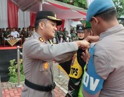 Apel Pergeseran Pasukan Polres Nganjuk, Kapolres Nyatakan Siap Amankan Tahap Pungut Hitung Suara Pilkada 2024
