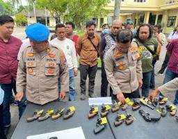 Pastikan Aman dan Terawat, Polres Nganjuk Gelar Pemeriksaan Senjata Api Organik