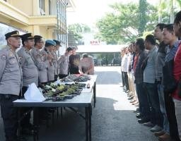 Kontrol Ketat, Polres Nganjuk Gelar Pemeriksaan Berkala Senjata Api