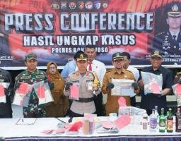 Polres Bondowoso Gelar Apel Pasukan Operasi Ketupat Semeru 2025 dan Pemusnahan Barang Bukti