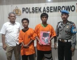 Polsek Asemrowo Amankan dua Residivis Dari Amukan Masa Usai Curi Motor.