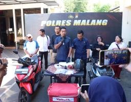 Gercep Polres Malang Berhasil Amankan Tersangka Pencuri Motor Kurir Yakult yang Viral di Medsos