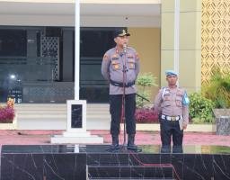 Kapolres Sumenep Pimpin Upacara PTDH Satu Anggota Polres Sumenep