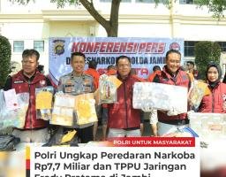 Polda Jambi Ungkap Dua Kasus Narkoba Besar, Sita Sabu dan Ekstasi Senilai Rp7,7 Miliar