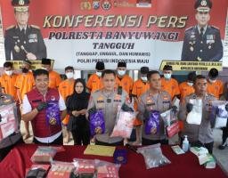Polresta Banyuwangi Berhasil Ungkap Narkoba Selama Agustus 2025 Amankan 10 Tersangka Sita 4,4Kg Sabu dan Ribuan Butir