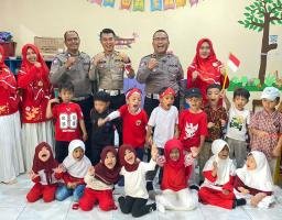 Polantas Menyapa Anak-PG–RA–TK AL Amin, Kenalkan Profesi Polri Dengan Cara Menyenangkan