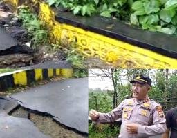 Ruas Jalan Moi-Nias Barat Putus akibat hujan deras dini hari.