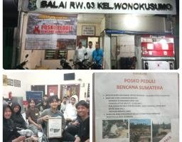 Warga dan Kartar RW 03 Kelurahan Wonokusumo Menggalang Dana Peduli Bencana Sumatera